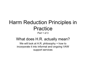 Harm Reduction Principles in Practice