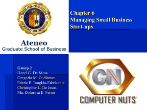 Chapter 6 Managing Small Business Start-ups
