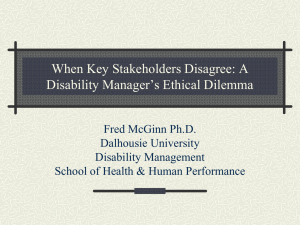 Utilization of an Ethical Decision Making Model for