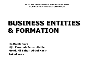 BUSINESS FORMATION