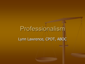 Professionalism - Lynn`s Lecture Help
