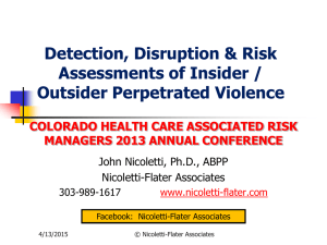 Presentation Slides - Colorado Healthcare Associated Risk Managers