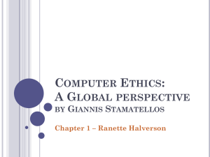 Computer Ethics: A Global perspective by Giannis Stamatellos
