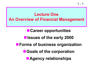 Goals of the Corporation