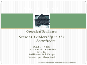 Servant Leadership - The Nonprofit Partnership