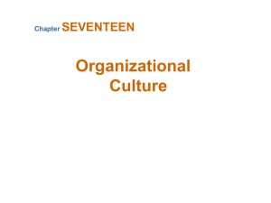 Organizational Culture Chapter SEVENTEEN