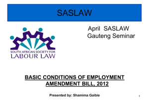 Basic Conditions of Employment Amendment Bill, 2012