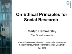 Research ethics MMU 2013