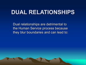 DUAL RELATIONSHIPS Power Point