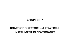 board of directors – a powerful instrument in