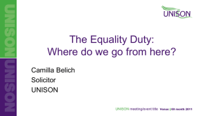Camilla Belich, UNISON The Equality Duty