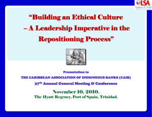 Building an Ethical Culture – A Leadership Imperative in the