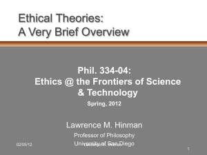 Ethical Theories: A Very Brief Overview