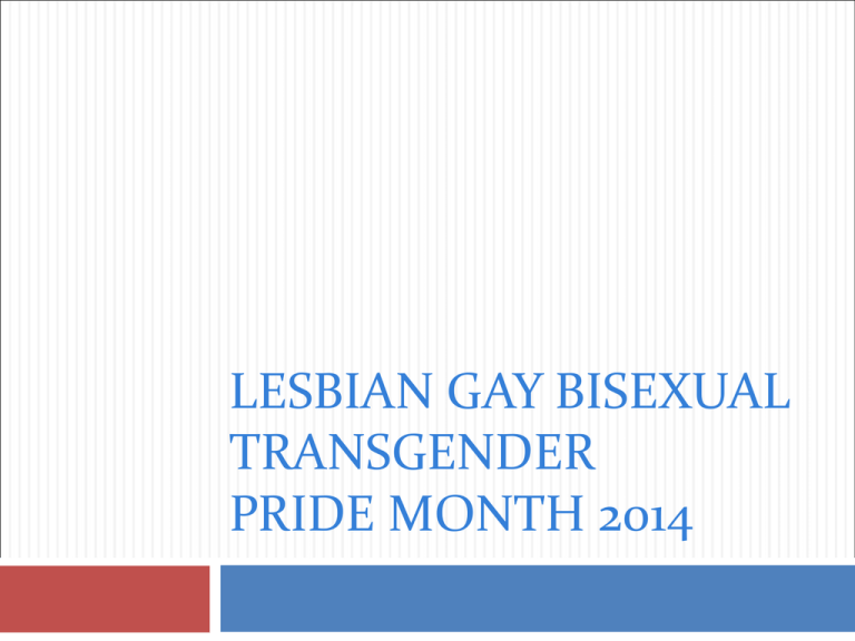 Lesbian Gay Bisexual Transgender Pride Month 2014