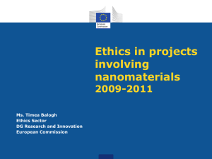 Ethics in projects involving nanomaterials