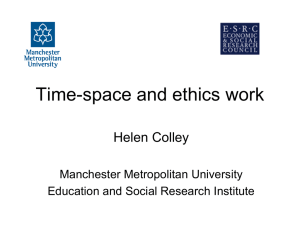 Time-space and ethics work - Education & Social Research Institute