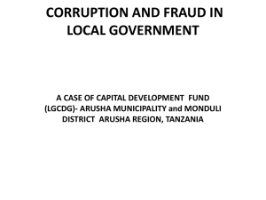 CORRUPTION AND FRAUD IN LOCAL GOVERNMENT