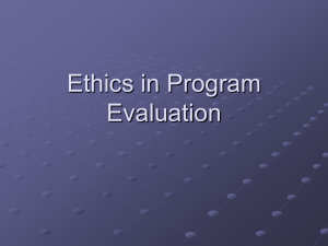 Ethics in Program Evaluation