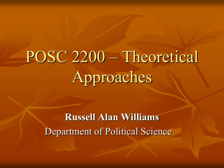 Theoretical Approaches