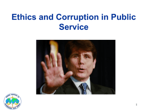 Ethics and Corruption in Public Service