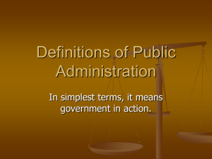 Definitions of Public Administration