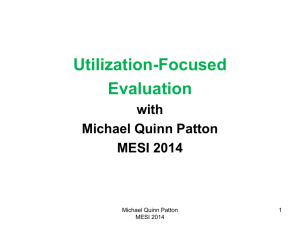 Utilization Focused Evaluation