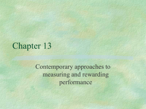 Contemporary approaches to measuring and rewarding performance