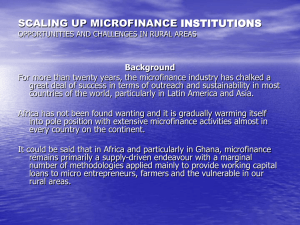 SCALING UP MICROFINANCE INSTITUTIONS