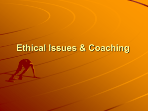 Ethical issues and coaching