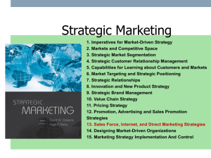 sales force, internet, and direct marketing strategies
