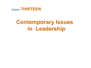 Contemporary Issues in Leadership Chapter THIRTEEN