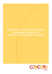 The Future Role of the Private Sector in Development