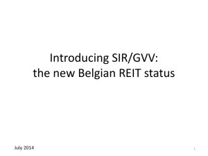 Introducing SIR/GVV: the new Belgian REIT status