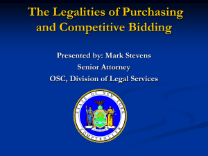 Purchasing and Competitive Bidding Procedures