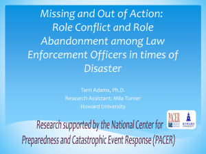 Role Conflict in the Midst of Disaster
