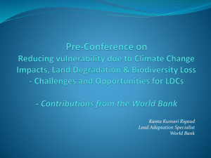 Pre-Conference on Reducing vulnerability due to Climate Change