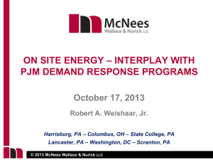 On Site Energy – Interplay With pjm Demand - Aee