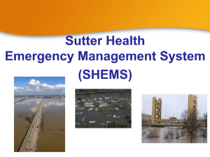 Sutter Health Emergency Management System