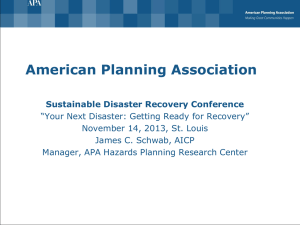 James Schwab - Your Next Disaster: Getting Ready for Recovery