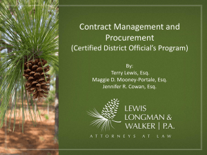 Contract Management and Procurement (Certified District Official`s