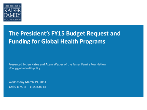 U.S. Global Health Budget - The Henry J. Kaiser Family Foundation