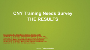 CNY Training Needs Results - University of Rochester Medical Center
