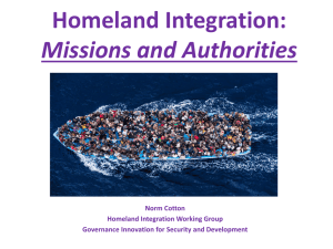 Homeland Integration(Missions and Authorities)