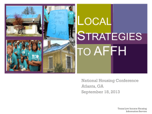 Local Strategies to AFFH - National Housing Conference