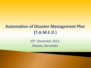 Automation of Disaster Management Plan