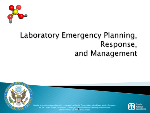 Laboratory Emergency, Planning, Response, and Management