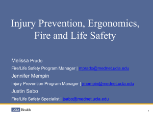 Injury Prevention, Ergonomics, Fire & Life Safety