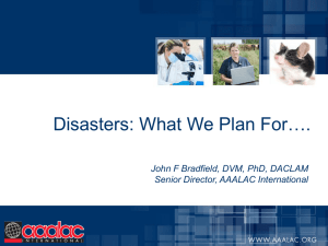 Disasters: What We Plan For