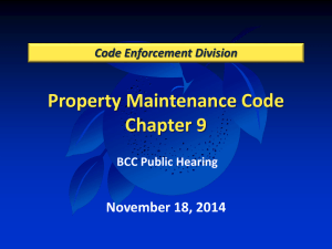 Public Hearing Ordinance Pertaining to Property Maintenance