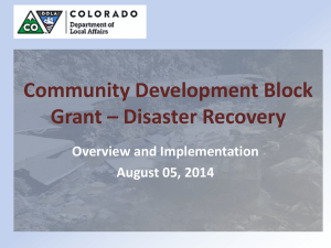 CDBG-DR Training and Overview 8-5-2014 v4